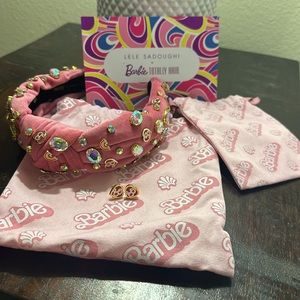 Lele Sadoughi x Barbie Pink LIMITED EDITION Headband and earrings set! EUC💖